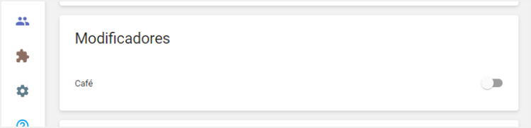 seção 'Modificadores'