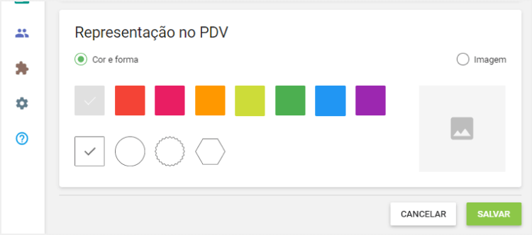 seção 'Representação no PDV'