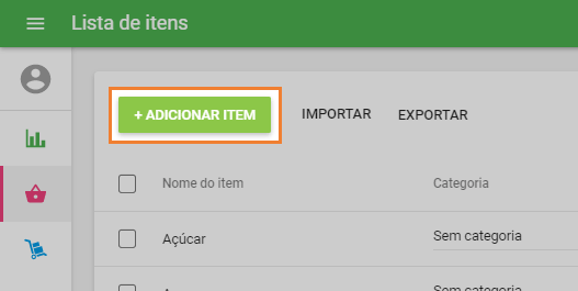 botão 'Adicionar item'