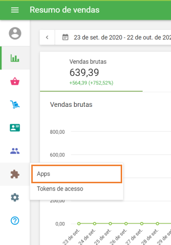 seção 'Aplicativos'