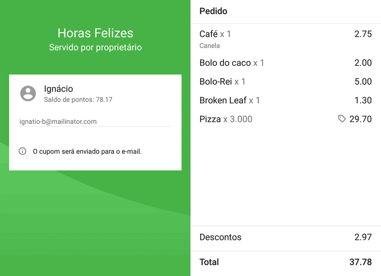 Informações sobre o cliente atribuído