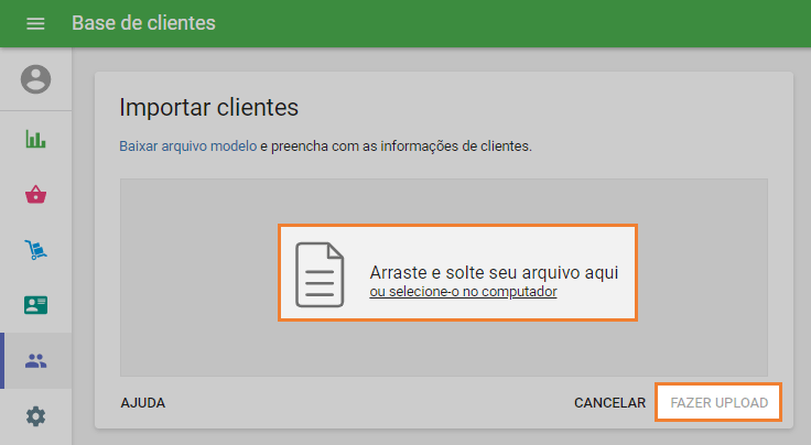 Escolha o arquivo e clique em botão 'Carregar'