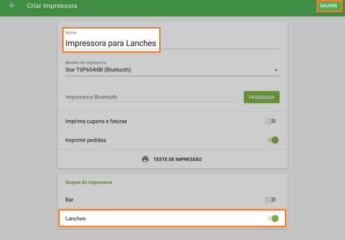 Atribua impressora a grupo de impressora1