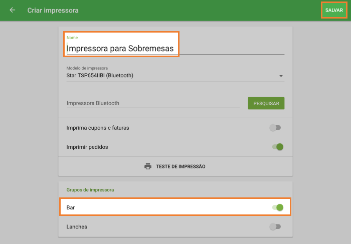 Atribua impressora a grupo de impressora2