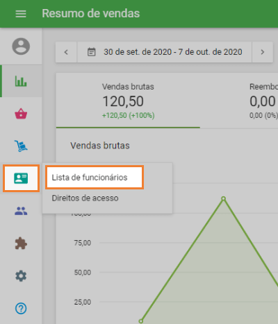 'Lista de funcionários'