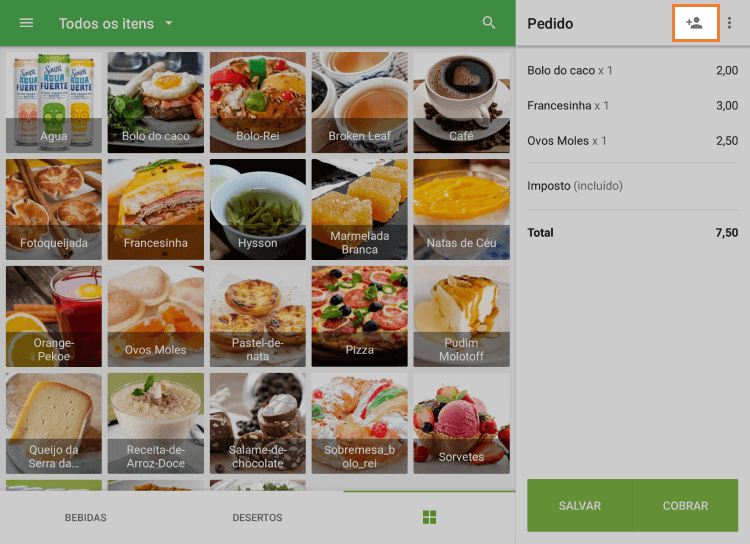 ícone 'Adicionar cliente'