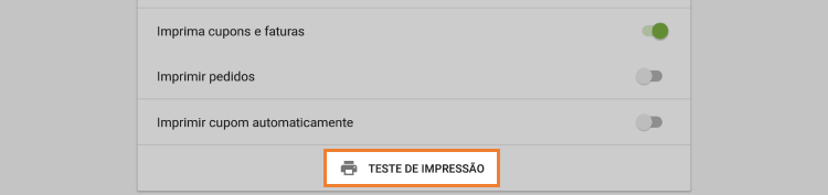 Botão 'Teste de impressão'