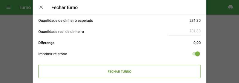 Montante esperado e real