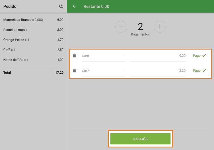 finalizar a transação