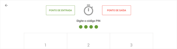 botões 'ponto de entrada' e 'ponto de saida'