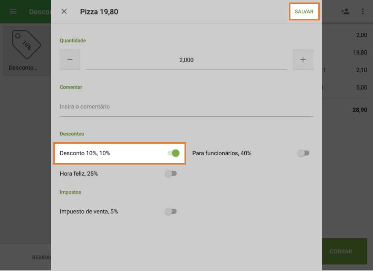Ative desconto aquele desejado