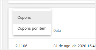 ‘Cupons’ ou ‘Cupons por item’