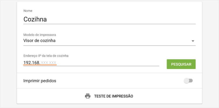 inserir manualmente o endereço IP