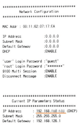 打印机的IP地址