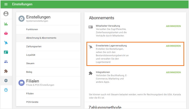 Um Abonnements oder ein Test-Abonnement
