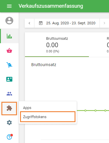 Abschnitt 'Zugriffstokens'