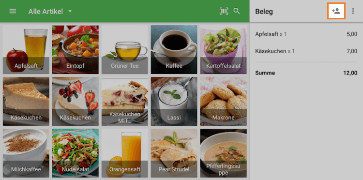 Symbol 'Kunde hinzufügen'