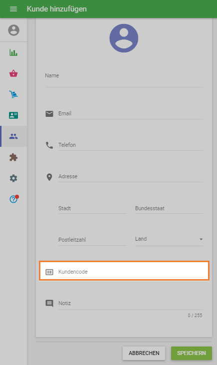 Kundenprofil im Backoffice