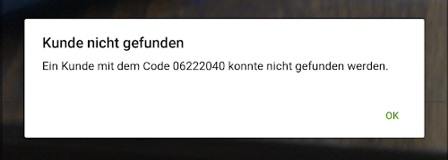 Kunde nicht gefunden