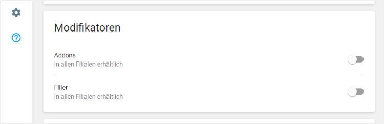 Bereich 'Modifikatoren'