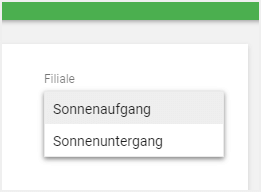 wählen Sie die Geschäfte