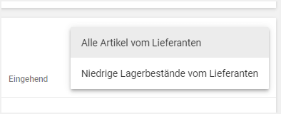 automatisch vorgeschlagenen Optionen