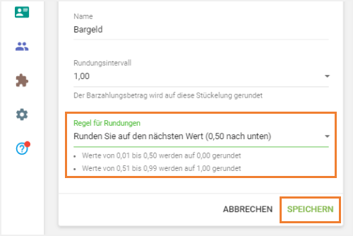 ausgewählte Rundungsregel