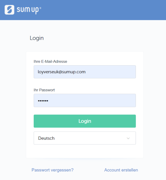 Sie E-Mail und Passwort