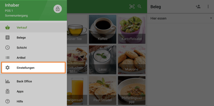 Einstellungen / Zahlungsarten