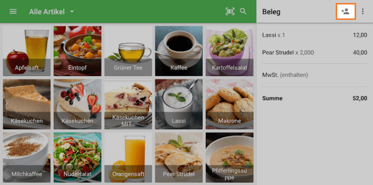 Symbol 'Kunde hinzufügen'