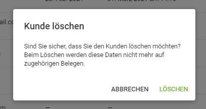 Bestätigen Sie die Löschung