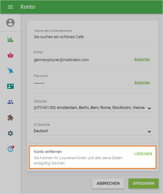 Schaltfläche 'Löschen'