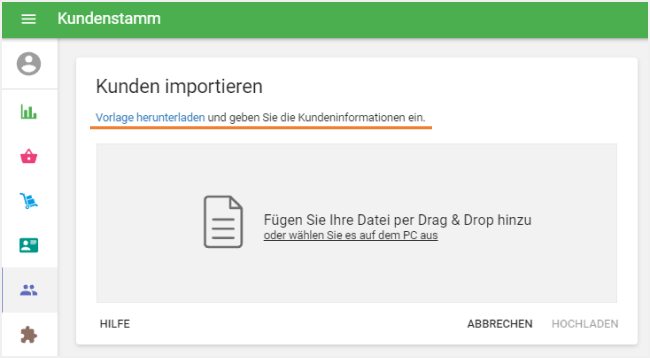 Link 'Vorlage herunterladen'