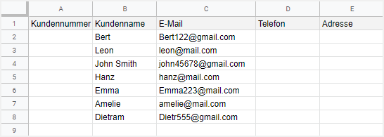 tragen Sie neue Kundeninformationen