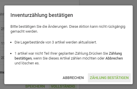 Zählung bestätigen