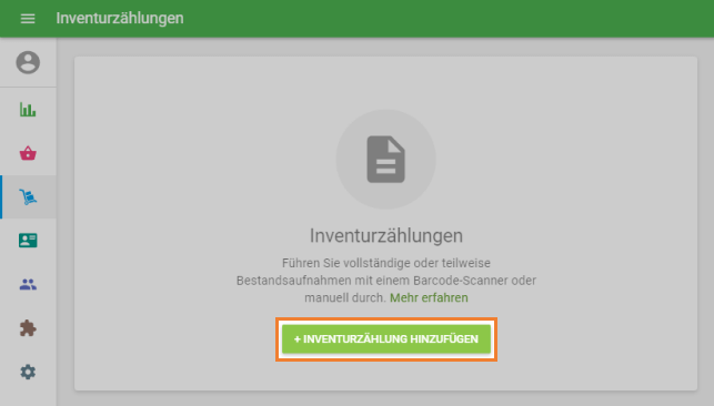 Schaltfläche '+ Inventurzählung hinzufügen'