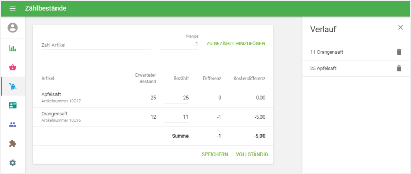 können Sie den Zählvorgang starten