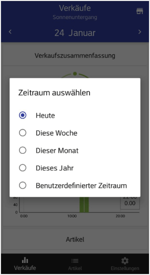 tippen Sie auf das Datum und wählen