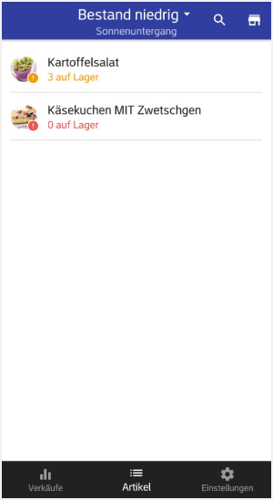 noch wenig oder gar nicht mehr vorrätig