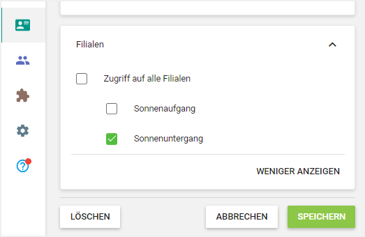 Liste Ihrer Geschäfte