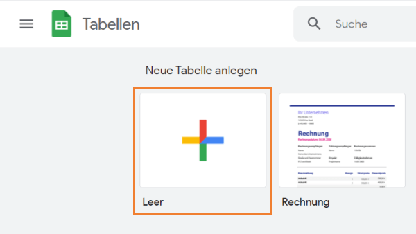Schaltfläche 'Neue&nbsp;Tabellenblatt anlegen'