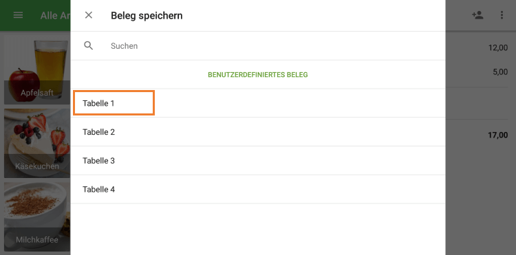 wählen Sie einen vordefinierten Namen