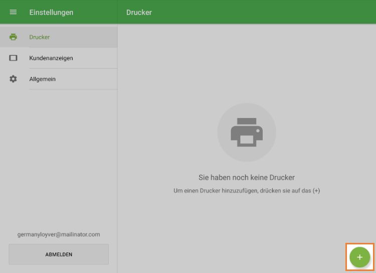 Drücken Sie auf die '+'
