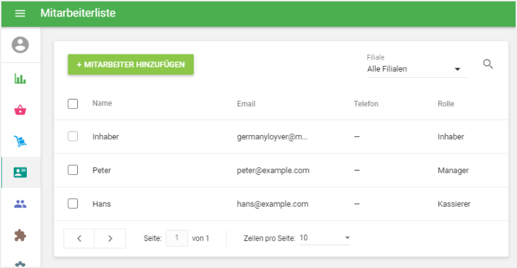 Wählen Sie den Mitarbeiter aus