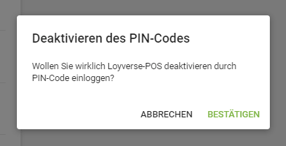 Bestätigen Sie die Deaktivierung