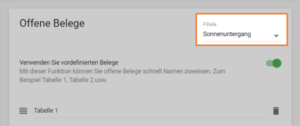 Wählen Sie dazu Filiale