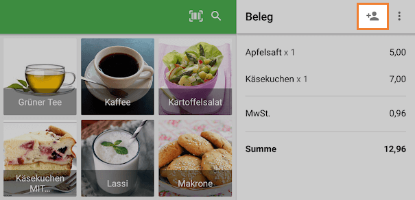 Kunden einen Beleg zuweisen