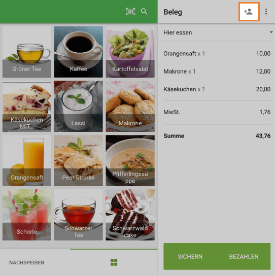 Symbol 'Kunde hinzufügen'