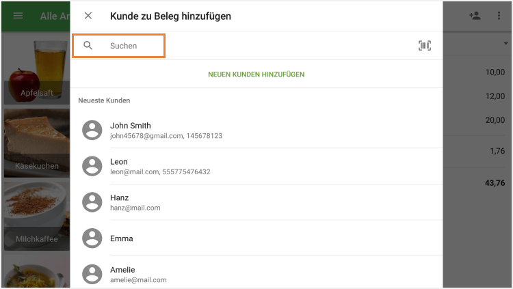 Pop-up-Fenster den vorhandenen Kunden