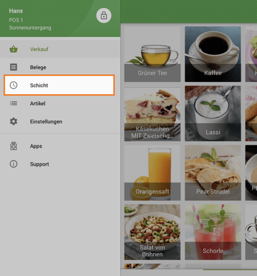 Schaltfläche 'Schicht'